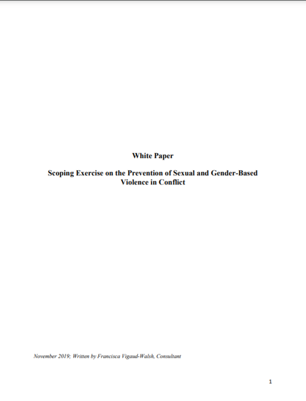 Photo of White Paper – Scoping Exercise on the Prevention of GBV in Conflict