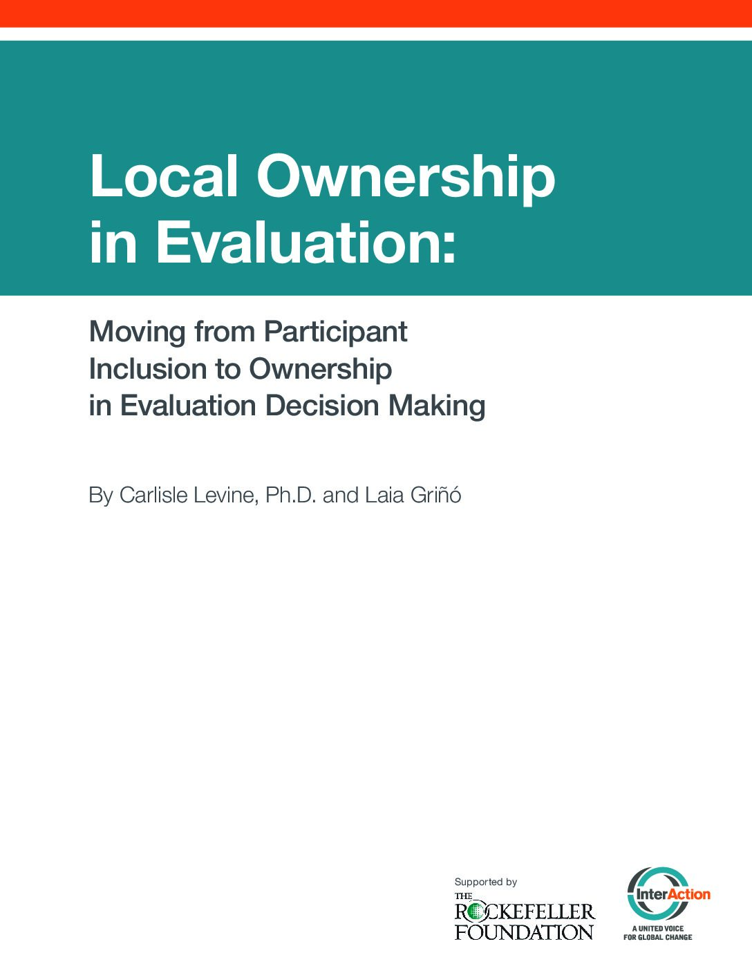 Photo of Local Ownership in Evaluation: Moving from Participant Inclusion to Ownership in Evaluation Decision Making